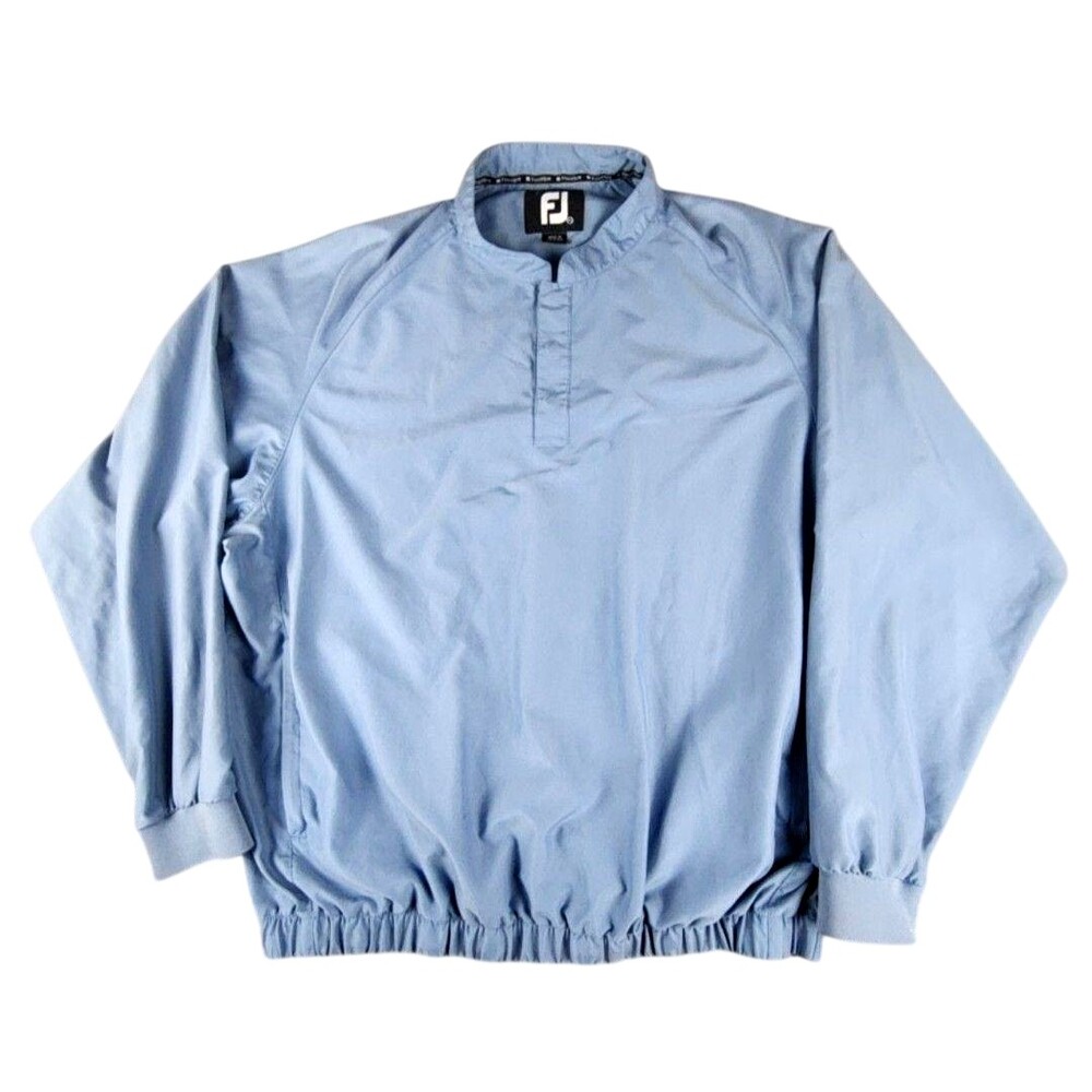 FootJoy Jacket Mens XL Blue Pullover Golf Windbreaker Zip Pockets Elastic Hem
